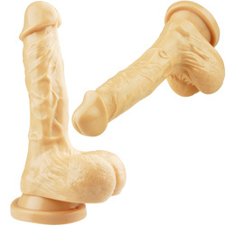 DILDO Penis Realistyczny wygląd 19cm z PRZYSSAWKĄ